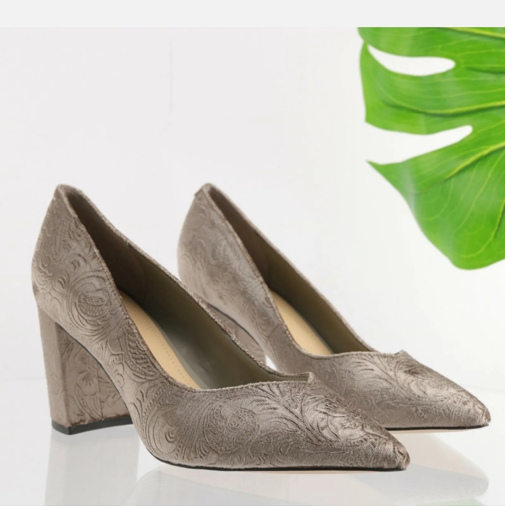 Marc Fisher Velvet Embossed Heels